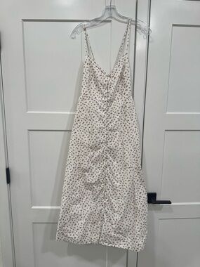 Madewell Cream Floral Midi Dress with Spaghetti Straps